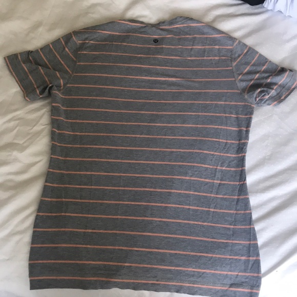 Lululemon grey and salmon striped tshirt - Picture 3 of 4